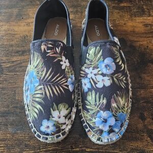 ALDO Men's Tropical Floral Loafers - Black and Blue